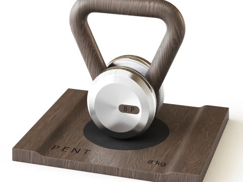 LOVA Kettlebell avec support en bois Modèle 3D