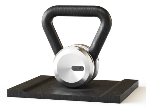 LOVA Kettlebell With Wooden Stand 3D Model
