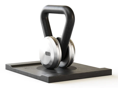 LOVA Kettlebell avec support en bois Modèle 3D