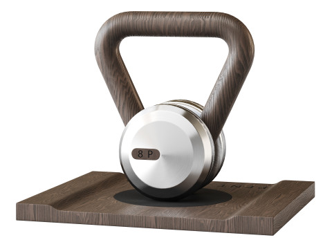 LOVA Kettlebell With Wooden Stand 3D Model
