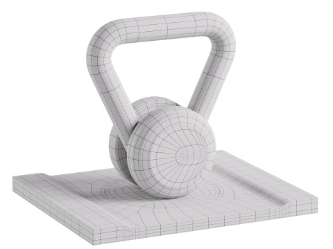 LOVA Kettlebell With Wooden Stand 3D Model