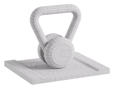 LOVA Kettlebell avec support en bois Modèle 3D