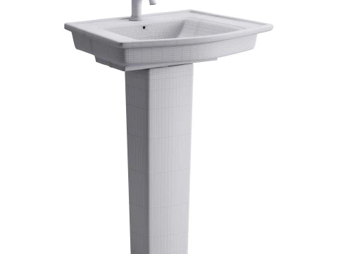 LOWE Pedestal Sink 3D Model