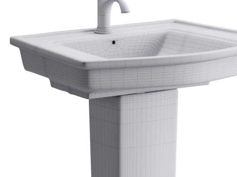 LOWE Pedestal Sink 3D Model