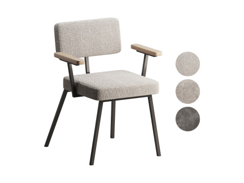 KRAB with solid wood armrests 3Dモデル