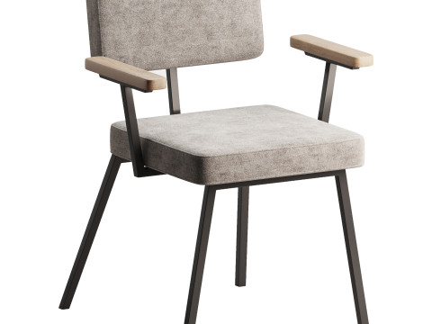 KRAB with solid wood armrests 3D Model