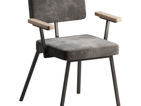 KRAB with solid wood armrests 3D Model