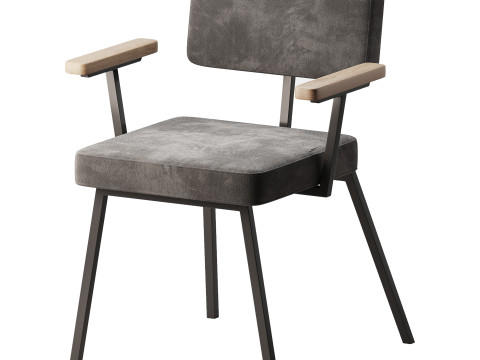KRAB with solid wood armrests 3D Model