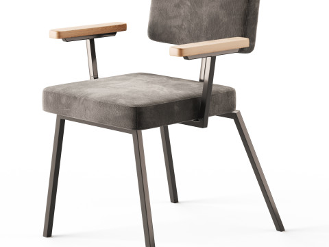 KRAB with solid wood armrests 3D Model