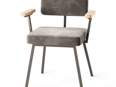 KRAB with solid wood armrests 3D Model