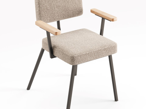 KRAB with solid wood armrests 3D Model