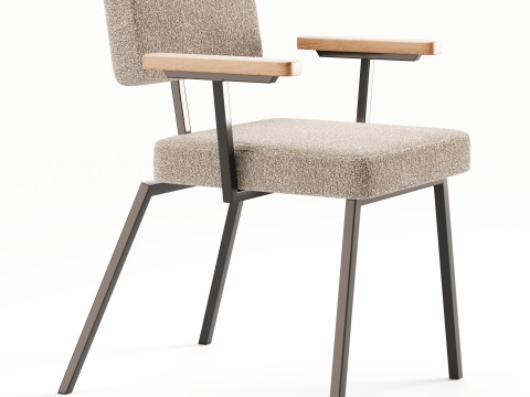 KRAB with solid wood armrests 3D Model