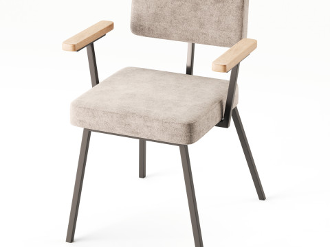 KRAB with solid wood armrests 3D Model