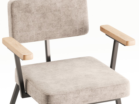 KRAB with solid wood armrests 3D Model