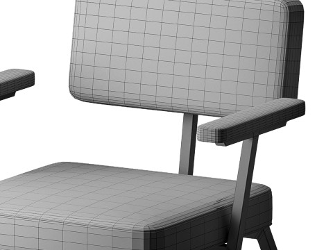 KRAB with solid wood armrests 3D Model