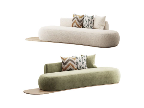 Niz Boucle Зеленый Органический Диван 3D Модель