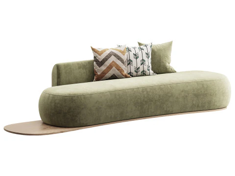 Niz Boucle Green Organic Sofa 3D Model
