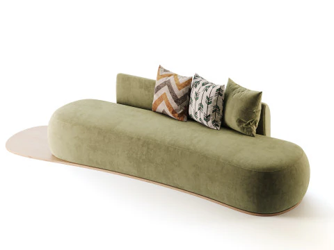 Niz Boucle Green Organic Sofa 3D Model