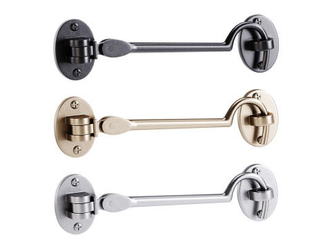 Oil Rubbed Bronze Finish Solid Brass Swivel Pivot Style Cabin Eyelet Latches 3D-Modell