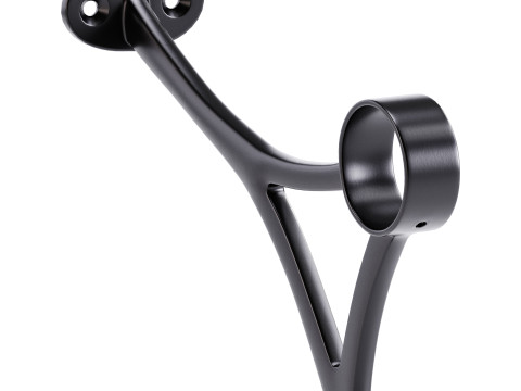 Polished Solid Brass Wall Mount Bar Bracket for Hanging Rail 3D 模型