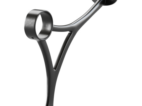 Polished Solid Brass Wall Mount Bar Bracket for Hanging Rail 3D 模型