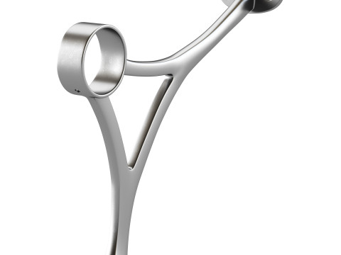 Polished Solid Brass Wall Mount Bar Bracket for Hanging Rail 3D 模型