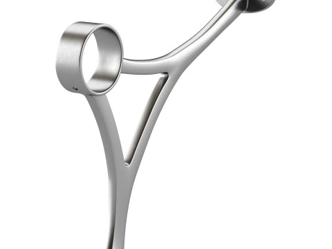 Polished Solid Brass Wall Mount Bar Bracket for Hanging Rail 3D Model
