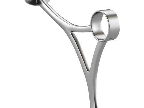 Polished Solid Brass Wall Mount Bar Bracket for Hanging Rail 3D Model