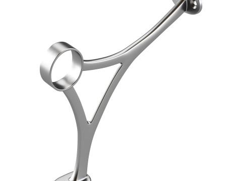 Polished Solid Brass Wall Mount Bar Bracket for Hanging Rail 3D 模型