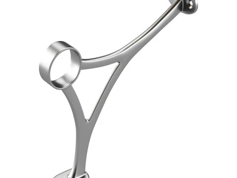 Polished Solid Brass Wall Mount Bar Bracket for Hanging Rail 3D Model