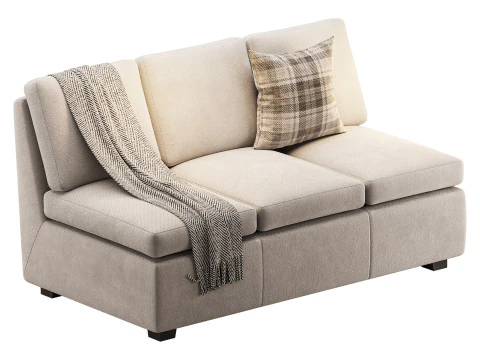Profiles Armless Sofa 3D Model