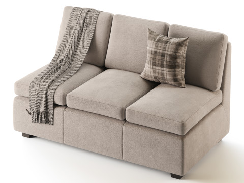 Profiles Armless Sofa 3D मॉडल