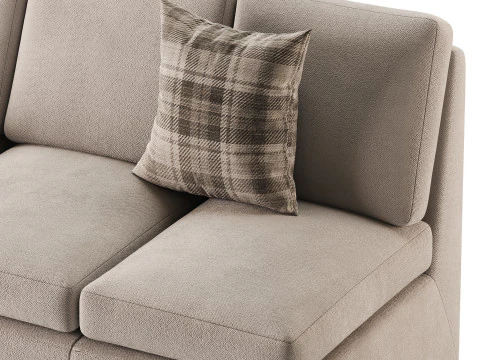 Profiles Armless Sofa 3D Model