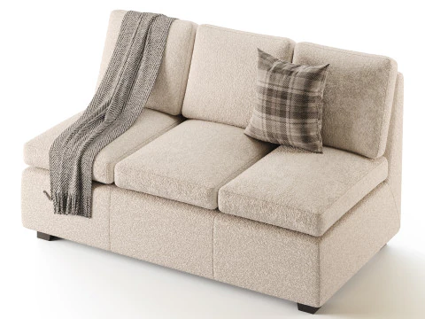 Profiles Armless Sofa 3D Model