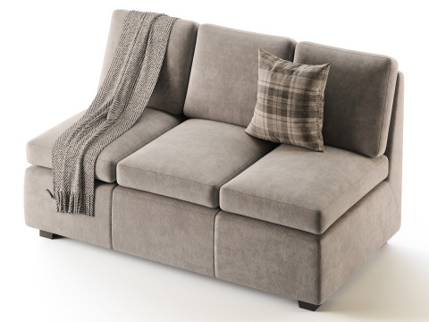Profiles Armless Sofa 3D मॉडल