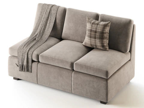 Profiles Armless Sofa 3D Model
