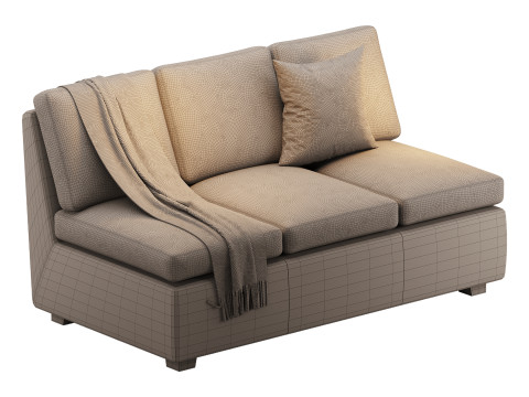Profiles Armless Sofa 3D मॉडल