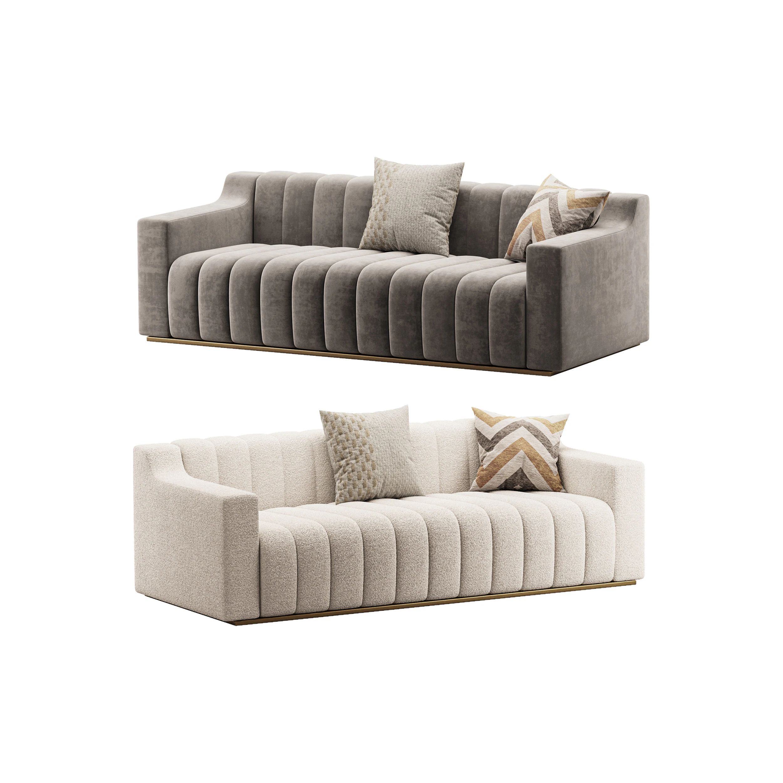 Room Simple Couch Chesterfield Fabric Sofa 3D Model .c4d .max .obj .3ds .fbx .stl .blend 