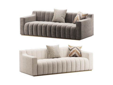 Room Simple Couch Chesterfield Fabric Sofa 3D 模型