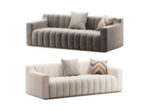 Комната Простой Диван Честерфилд Тканевый Диван 3D Модель