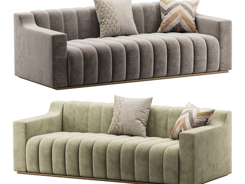 Room Simple Couch Chesterfield Fabric Sofa Modelo 3D