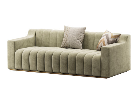 Room Simple Couch Chesterfield Fabric Sofa Modelo 3D