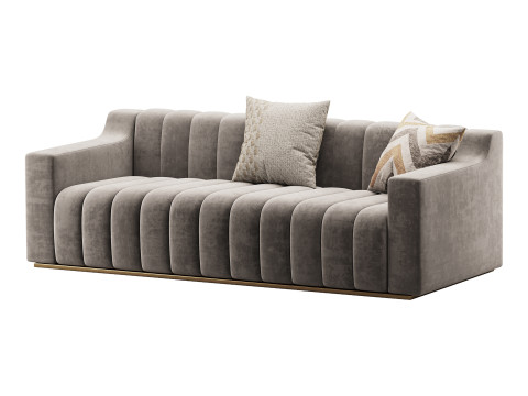Room Simple Couch Chesterfield Fabric Sofa Modelo 3D