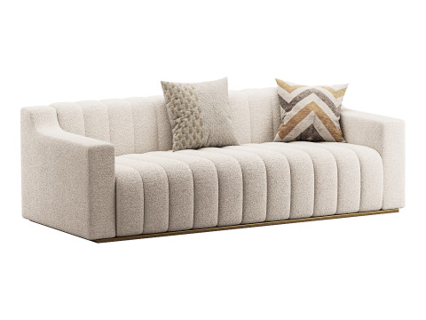Room Simple Couch Chesterfield Fabric Sofa Modelo 3D