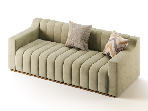 Room Simple Couch Chesterfield Fabric Sofa Modelo 3D