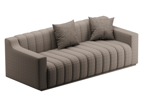 Room Simple Couch Chesterfield Fabric Sofa Modelo 3D