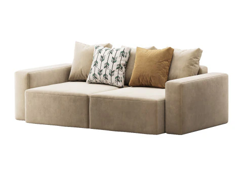 Vincent Navy Blue Retractable Sofa 3D Model