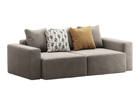 Vincent Navy Blue Retractable Sofa 3D Model