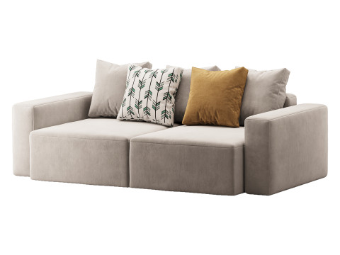 Vincent Navy Blue Retractable Sofa 3D-Modell