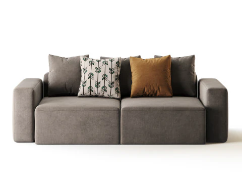 Vincent Navy Blue Retractable Sofa 3D Model
